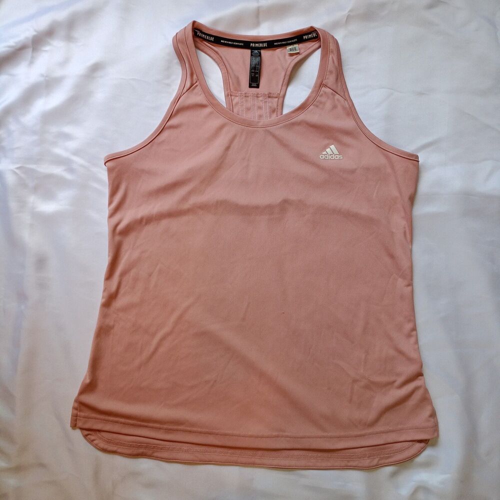 Adidas Pink Athletic Training Tank Top Racer Back Parley Aeroready Sz Large